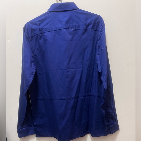 Royal blue long sleeve button down dress shirt - Picture 4 of 9